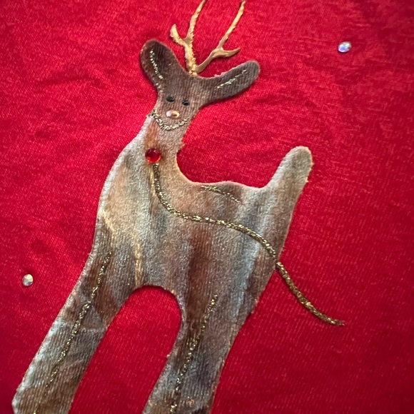 SOLD Sz L Christmas Long Red PJ Nightgown Santa Claus & Reindeer - Picture 10 of 10